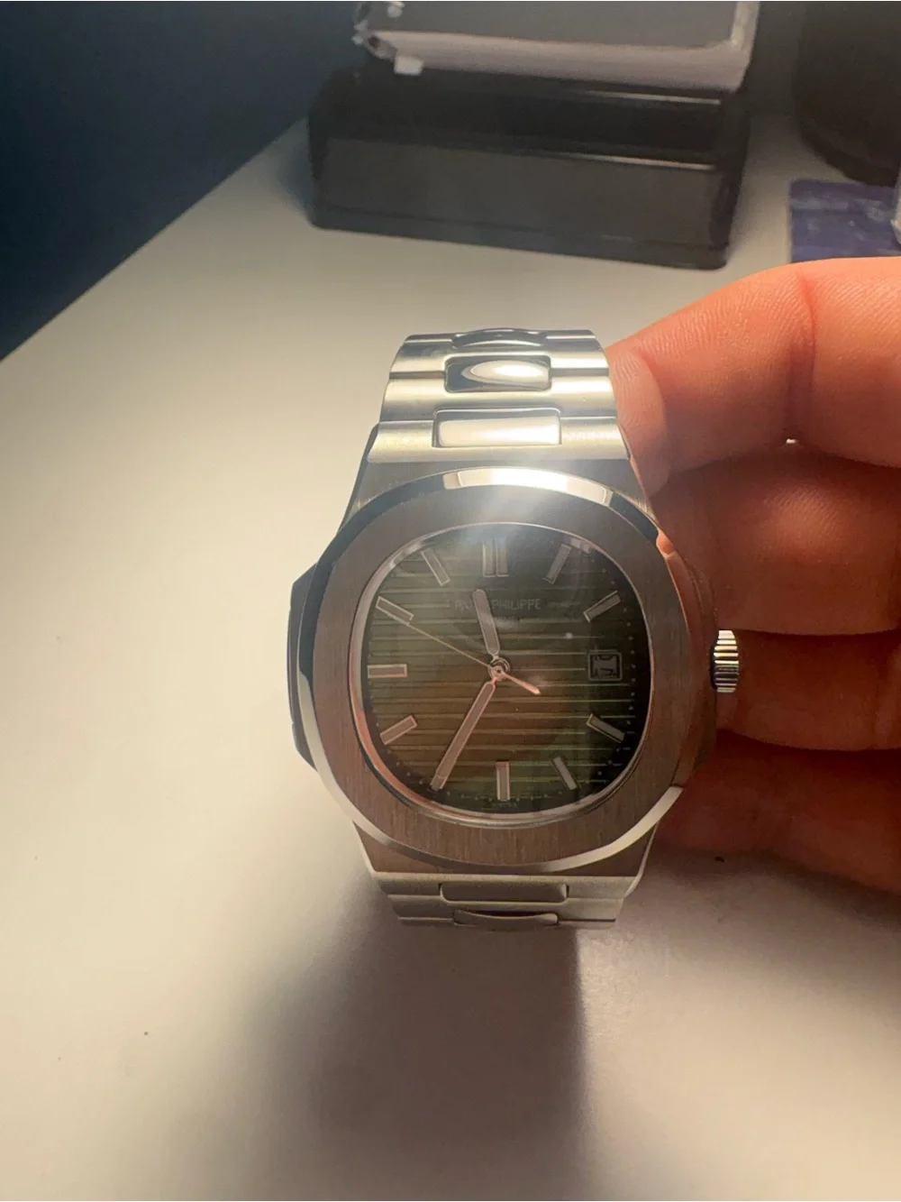 Patek Philippe Nautilus Wristwatch with Dark Green Dial